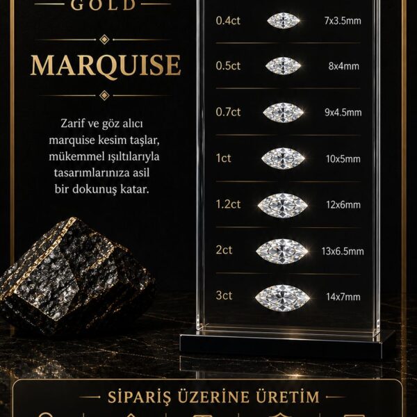 Pırlanta Yüzük Marquise Kesim ULUSLARARASI SERTİFİKALI