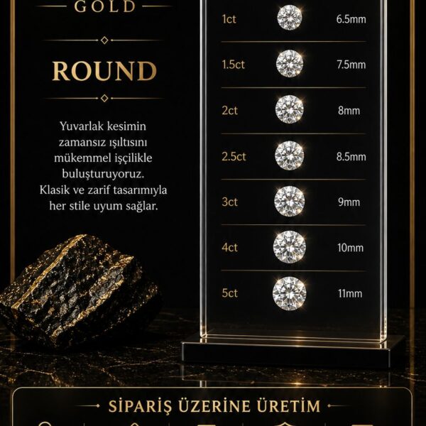 Pırlanta Yüzük Round Kesim ULUSLARARASI SERTİFİKALI