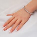 Beyaz Altın Işıltılı Kelepçe Bileklik 14 Ayar - Görsel 3
