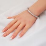 Parıltılı 14 Ayar Beyaz Altın Kelepçe - Görsel 3