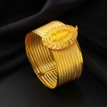 Tuğralı 9 Sıra Hasır Kelepçe Altın Bilezik - Görsel 6