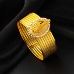 Trabzon Hasır 7 Sıra Tuğralı Altın Kelepçe Bilezik - Görsel 6