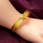 Versage Tuğralı Hasır 14 Ayar Kelepçe Altın Bilezik - Görsel 3