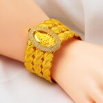 3 cm. Enli Tuğralı Altın Kelepçe Bilezik - Görsel 3