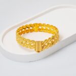 Yaprak Burmalı Kelepçe Bilezik 14 Ayar Altın - Görsel 4