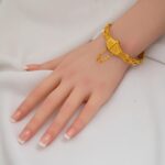 Tokalı Hint İşlemeli 14 Ayar Altın Kelepçe Bilezik - Görsel 3