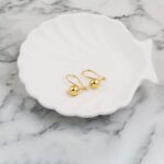 Parlak 14 Ayar Altın Sallantılı Top Küpe - Görsel 4