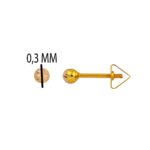 Vidalı 3 mm. 14 Ayar Top Altın Küpe - Görsel 5