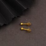 Vidalı 3 mm. 14 Ayar Top Altın Küpe - Görsel 6