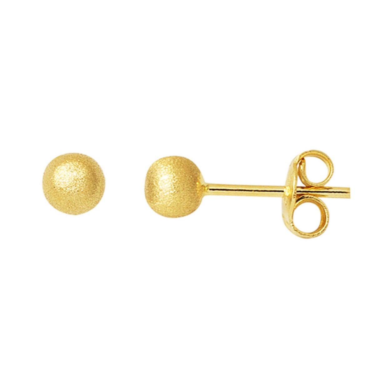 1785496833_5242.jpg 14 Ayar Altın Mat Top Küpe 4 mm. - Görsel 1