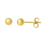 14 Ayar Altın Mat Top Küpe 4 mm. - Görsel 2