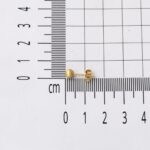 14 Ayar Altın Mat Top Küpe 4 mm. - Görsel 5