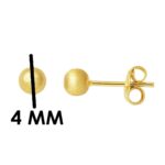 14 Ayar Altın Mat Top Küpe 4 mm. - Görsel 7