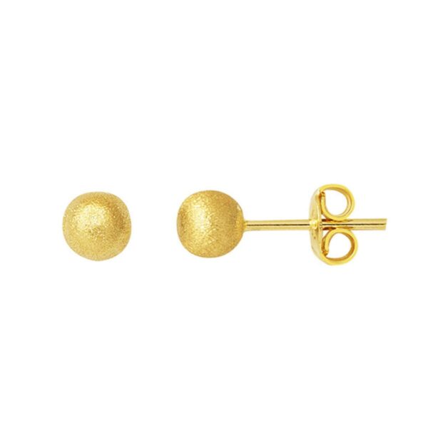14 Ayar Altın Mat Top Küpe 5 mm.