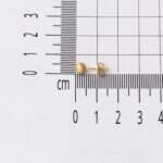 14 Ayar Altın Mat Top Küpe 5 mm. - Görsel 5