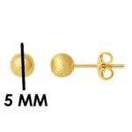 14 Ayar Altın Mat Top Küpe 5 mm. - Görsel 7