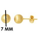 Mat 14 Ayar Altın Top Küpe 7 mm. - Görsel 7