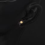 3 mm. Kumlu 14 Ayar Top Altın Küpe - Görsel 3