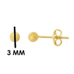 3 mm. Kumlu 14 Ayar Top Altın Küpe - Görsel 7