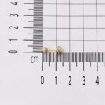 3 mm. Kumlu 14 Ayar Top Altın Küpe - Görsel 6