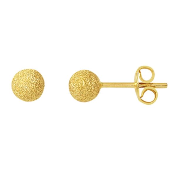 Kumlu Tasarım 14 Ayar Altın Top Küpe 5 mm.