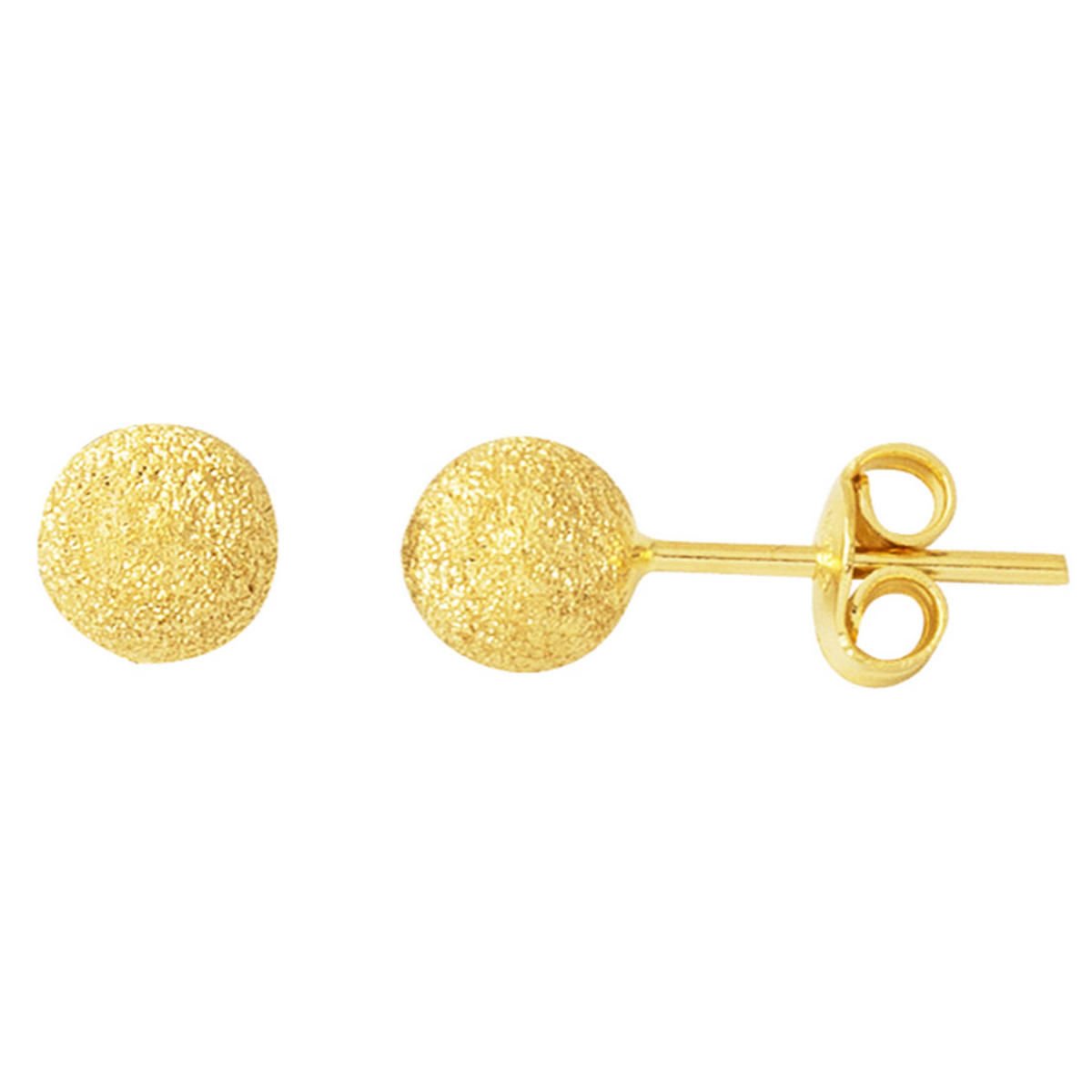 1785496849_4297.jpg 14 Ayar Sarı Altın Kumlu Top Küpe 6 mm. - Görsel 1