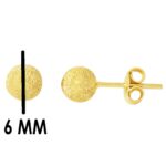 14 Ayar Sarı Altın Kumlu Top Küpe 6 mm. - Görsel 7