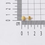 14 Ayar Sarı Altın Kumlu Top Küpe 6 mm. - Görsel 6