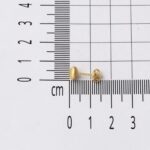 Parıltı Kumlu 14 Ayar Yassı Top Altın Küpe 6 mm. - Görsel 6