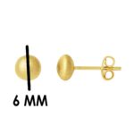 Parıltı Kumlu 14 Ayar Yassı Top Altın Küpe 6 mm. - Görsel 7