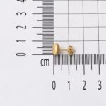 Parıltı Kumlu 14 Ayar Yassı Top Altın Küpe 7 mm. - Görsel 6