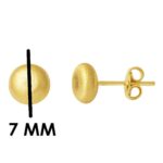 Parıltı Kumlu 14 Ayar Yassı Top Altın Küpe 7 mm. - Görsel 7