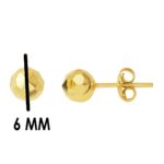 Petek 14 Ayar Altın Top Küpe 6 mm. - Görsel 7