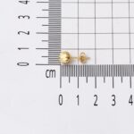 Petek 14 Ayar Altın Top Küpe 7 mm. - Görsel 6