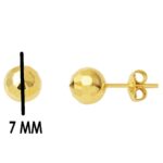Petek 14 Ayar Altın Top Küpe 7 mm. - Görsel 7
