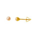 Vidalı 4 mm. 14 Ayar Top Altın Küpe - Görsel 2
