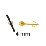 Vidalı 4 mm. 14 Ayar Top Altın Küpe - Görsel 7