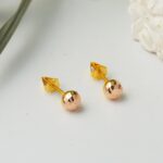 5 mm. Vidalı 14 Ayar Altın Top Küpe - Görsel 4