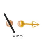 5 mm. Vidalı 14 Ayar Altın Top Küpe - Görsel 7