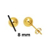 14 Ayar Altın Top Küpe 8 mm. - Görsel 6