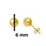 14 Ayar Altın Top Küpe 6 mm. - Görsel 6