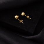 14 Ayar Altın Top Küpe 7 mm. - Görsel 5