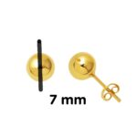 14 Ayar Altın Top Küpe 7 mm. - Görsel 6