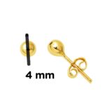14 Ayar Altın Top Küpe 4 mm. - Görsel 6