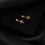14 Ayar Altın Top Küpe 4 mm. - Görsel 5
