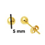 14 Ayar Altın Top Küpe 5 mm. - Görsel 5