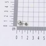 14 Ayar Beyaz Altın Top Küpe 7 mm. - Görsel 7