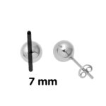 14 Ayar Beyaz Altın Top Küpe 7 mm. - Görsel 6