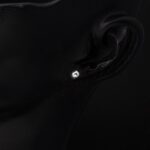 14 Ayar Beyaz Altın Top Küpe 4 mm. - Görsel 3