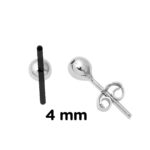 14 Ayar Beyaz Altın Top Küpe 4 mm. - Görsel 6